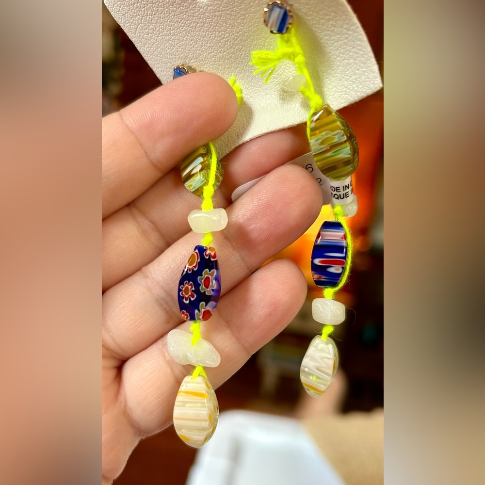 FREE PEOPLE Colorful Beaded long earrings